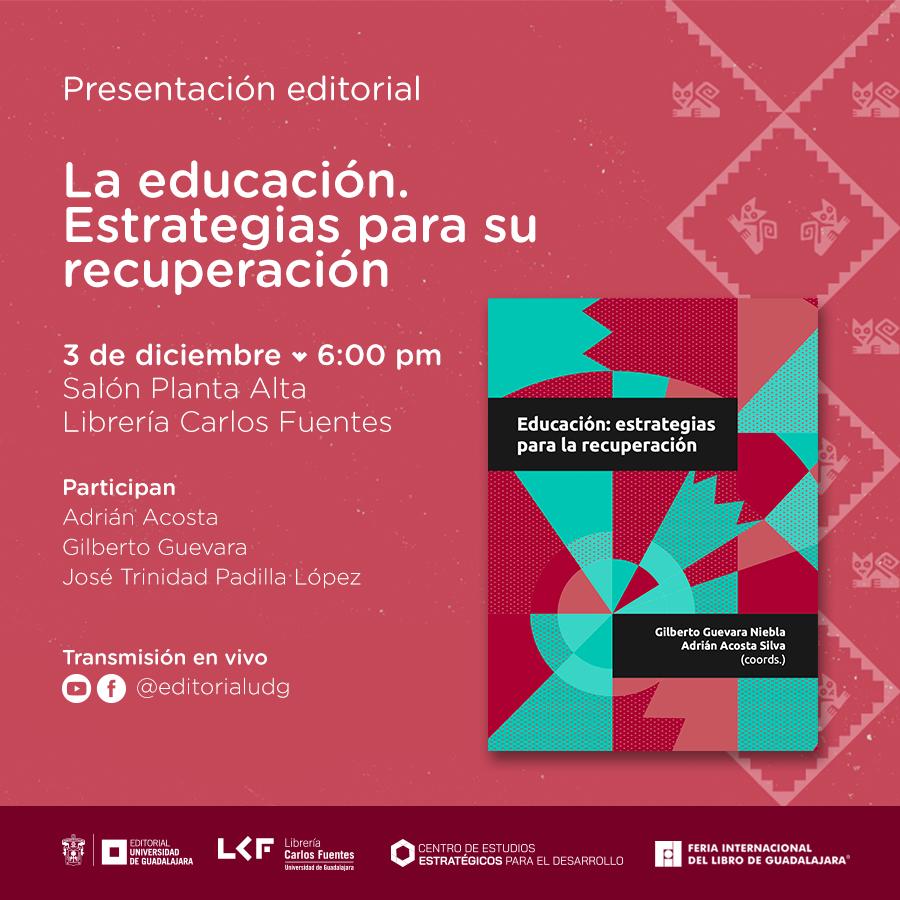 Cartel libro: La educación: estrategias para su recuperación