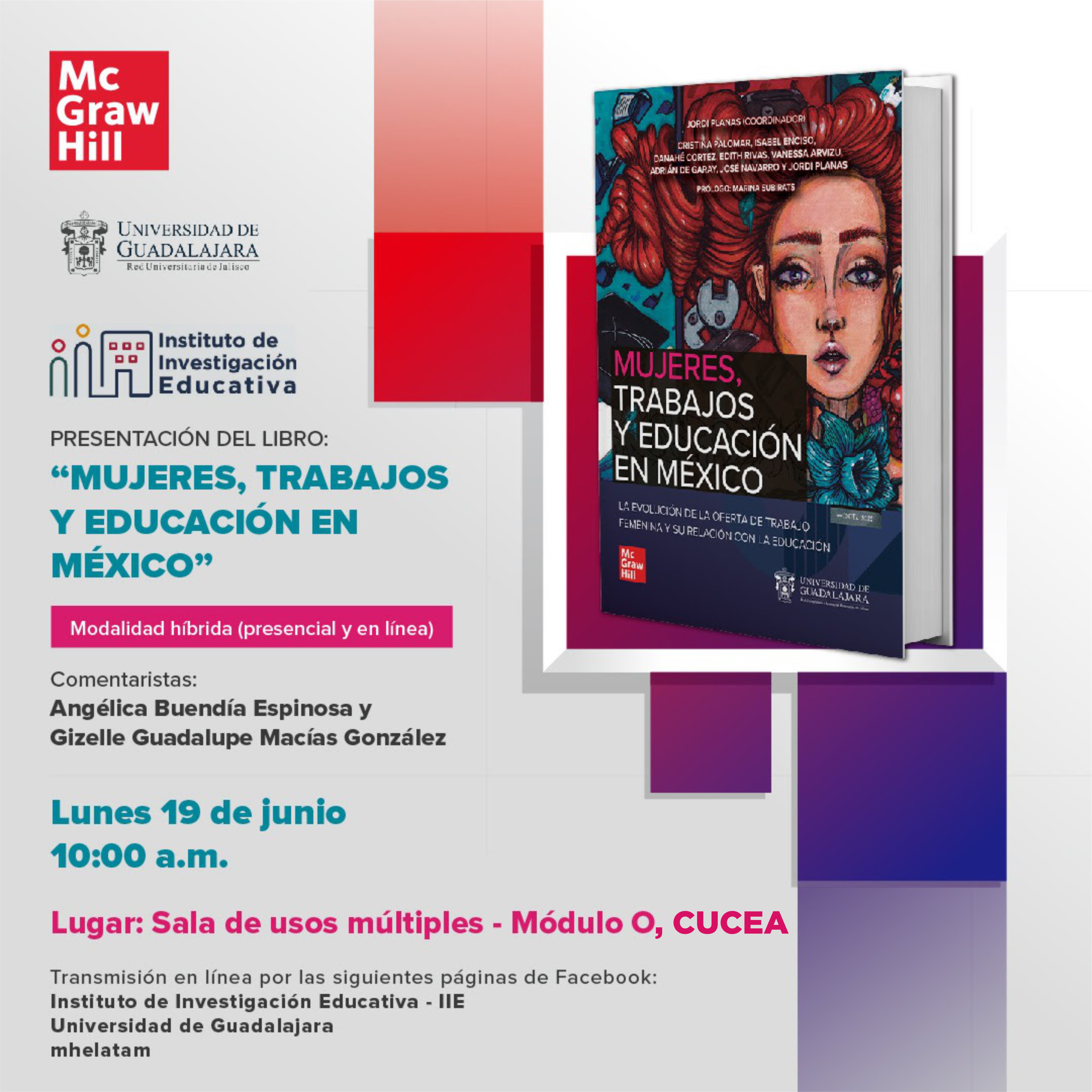 Cartel: Presentación del libro "Mujeres, trabajos y educación en México"