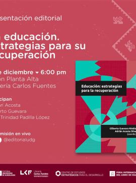 Cartel libro: La educación: estrategias para su recuperación